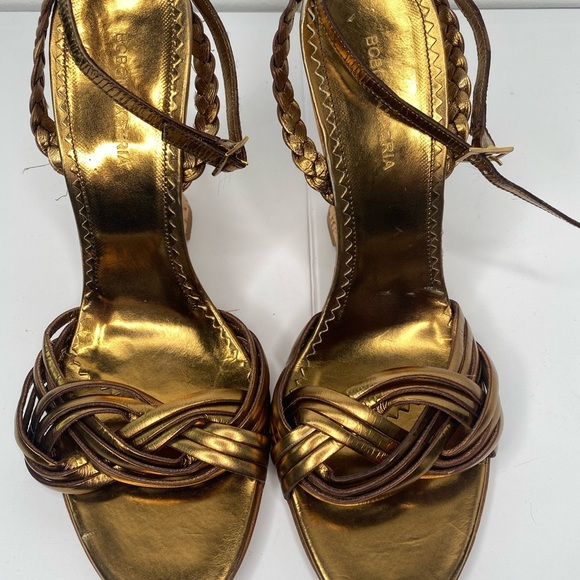 BCBGMaxazria NWT No Box Gold Strappy Women's Sandals. - Picture 11 of 11
